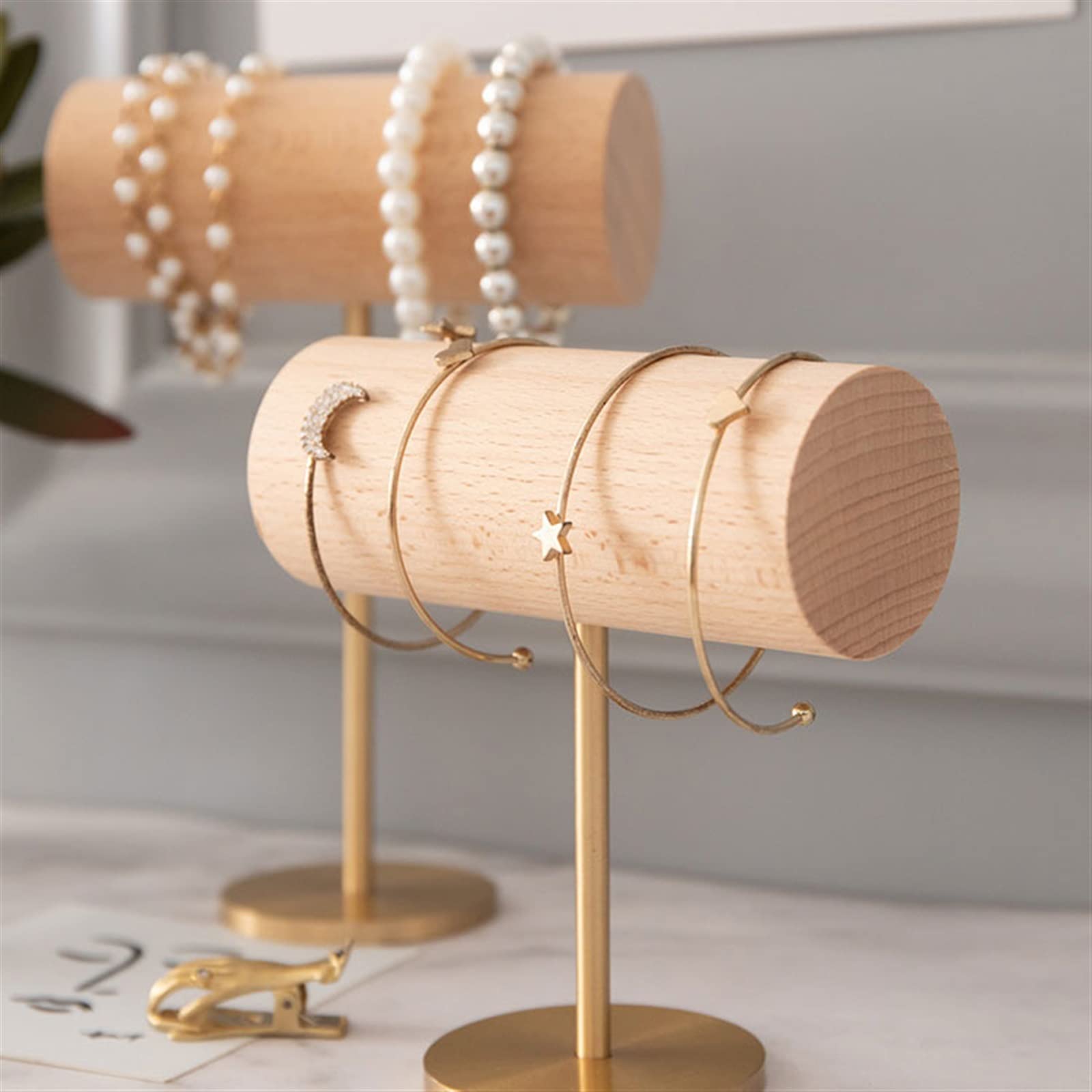 Présentoir à Bracelets En Bois 4 Niveaux - Organisateur Pour Bijoux, Montres, Chouchous - Pour Maison Ou Boutique