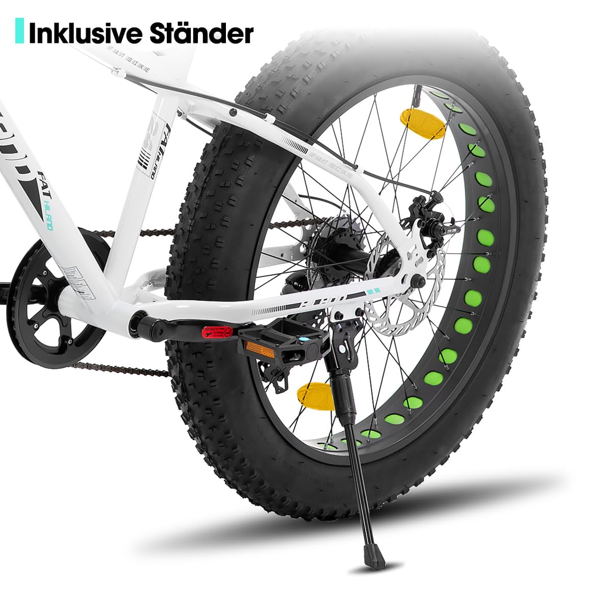HILAND 20 Zoll Kinder Mountainbike, 7 Gang Fat Tires Mountainbike, Double Scheibenbremsen Kinder Fahrrad für Jungen Mädchen, Mehrere Farben
