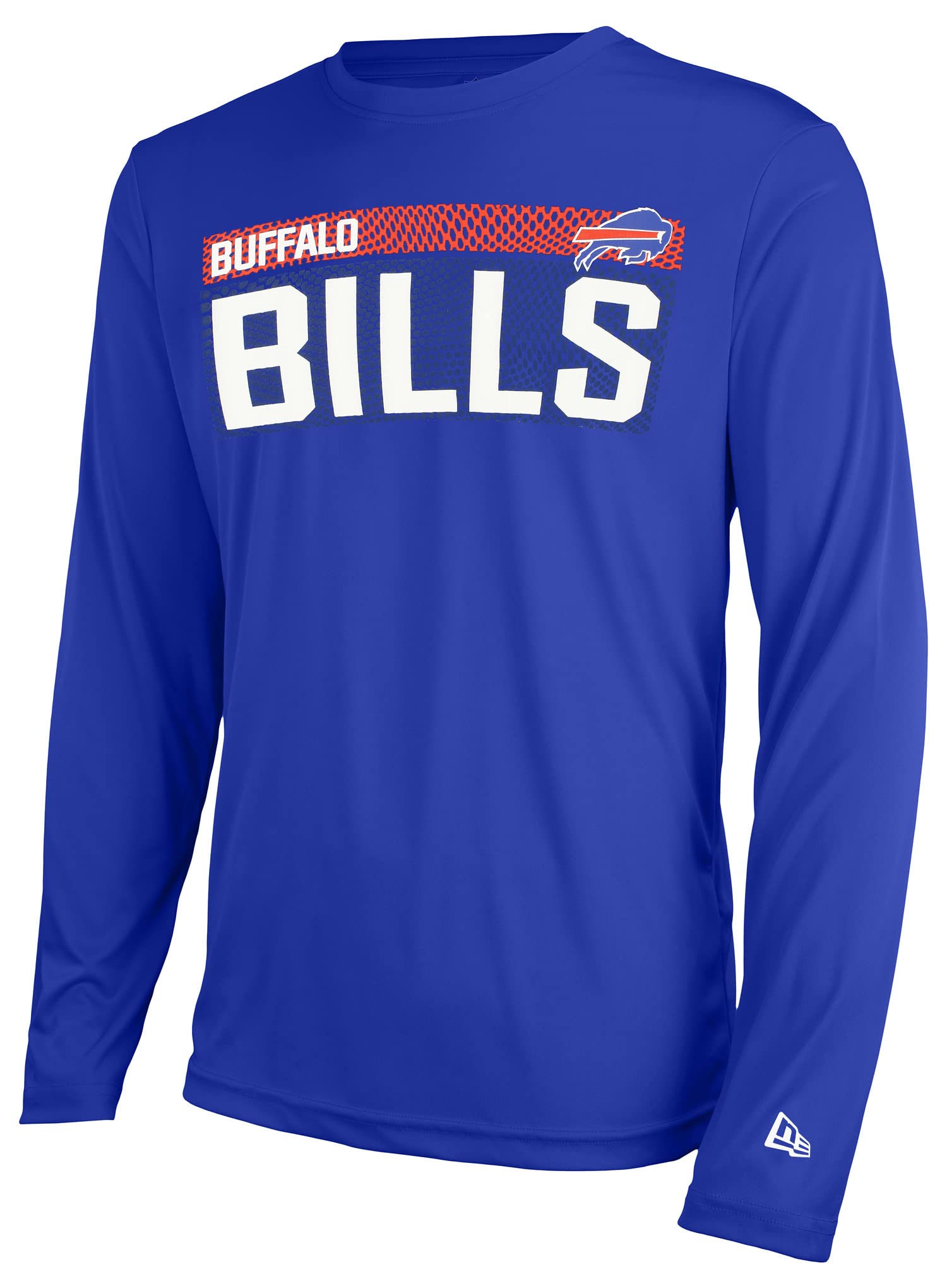 New Era mens NFL Measured Dri-Tek Long Sleeve Pro Football Tagless T-Shirt, Buffalo Bills Royal, Large