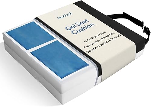 Miniatura 1 de Cojín de asiento para silla de ruedas, espuma con infusión de gel, ortopédico, coxis, soporte para coxis, alta resistencia para posicionamiento y