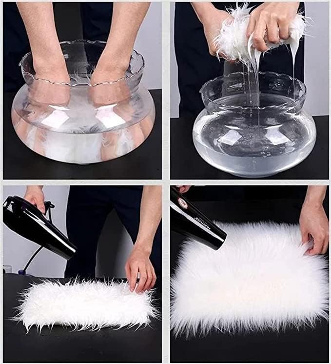 Miniatura 7 de OKAYDA Funda cuadrada de piel de oveja sintética para silla, alfombra de piel suave súper esponjosa para silla de tocador, asiento de automóvil,