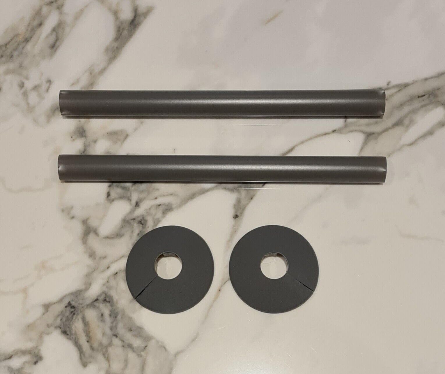 SPARES2GO Radiator Pipe Covers Shroud Collars Sleeve Anthracite Grey ...