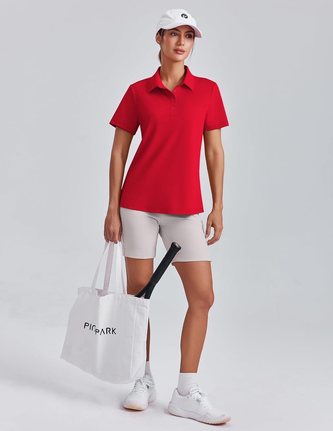 PINSPARK Womens 4 Buttons Golf Polo Shirts UPF 50+ Quick Dry Athletic Tennis Tops Collared Pickleball T Shirt - Image 6