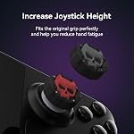 GeekShare Thumb Grip Caps for Steam Deck Joystick,Soft Silicone Anti-Slip Thumbsticks Cover Set Compatible with Steam Deck Only - 2 Pairs/4 PCS (Black & Red)