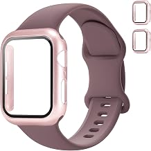 Sport Band and Case for Apple Watch Band 40mm 44mm 46mm 42mm 41mm 45mm 38mm iWatch Bands for Women/Men,Silicone Waterproof Strap with Cover Combo for Apple Watch Series 11 10 9 8 7 6 5 4 SE Ultra/2 3