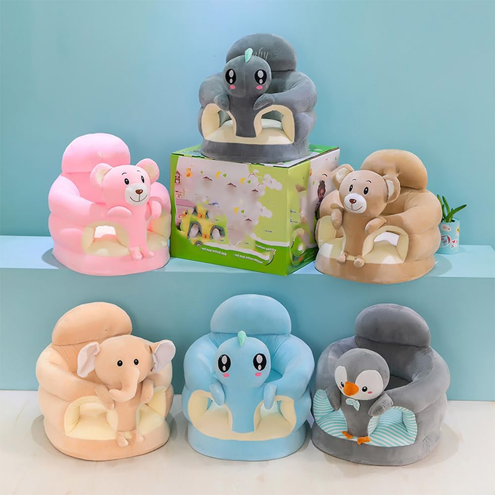 Baby Seat Sit up Chair Cartoon Animals Plush Sofa Chair Toddler Baby Learn to Sit up Sofa Play Durable Thickened Cartoon Design Sofa Seat for Newborns (7)