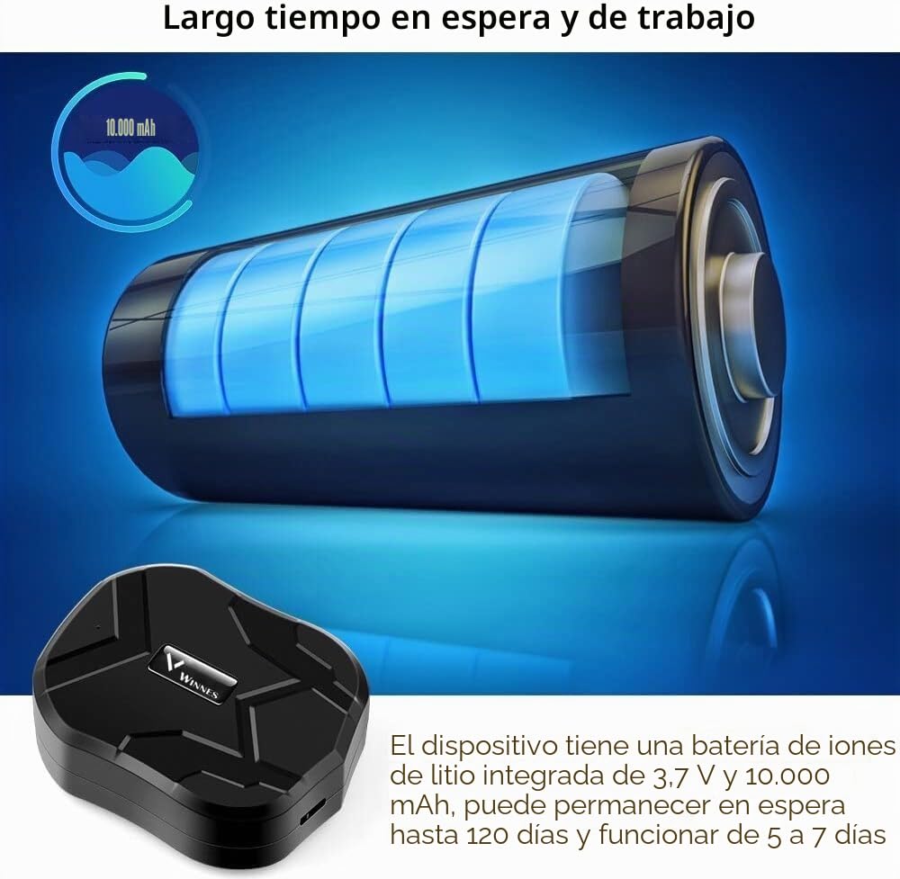 4G Localizador GPS para Coche con App Gratuita sin Suscripción 10000mAH Batería 150 Días de Espera Geolocalizador Rastreador Magnético Antirrobo GPS Tracker para Vehículos Camión Moto 4G TK905B
