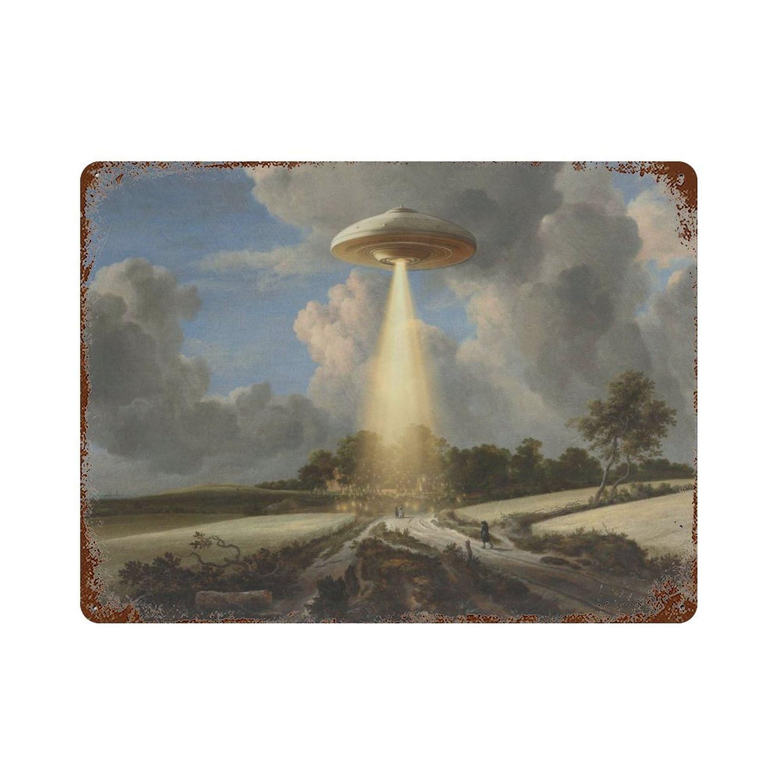 xiaoxiaoshen Alien Abduction, Spaceship, Retro Fun, UFO (2) Wall Decor Art Metal Tin Poster Modern Home Decor Art Home Bar Shop Decorations Vintage Sign 30x40cm