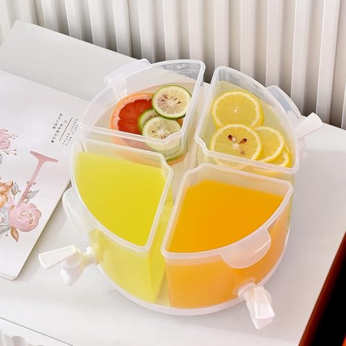 Miniatura 3 de MANMAOHE Dispensador de bebidas de plástico blanco 4 en 1 con 4 espigas, dispensador de bebidas desmontable de 5.5 litros, frigorífico, dispensador