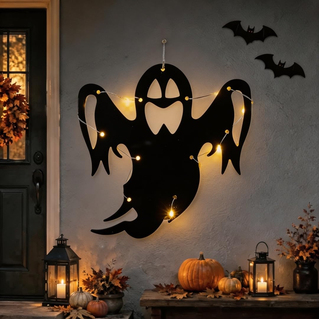Halloween Silhouette Hanging Lights Spooky Wall Decoration (E)