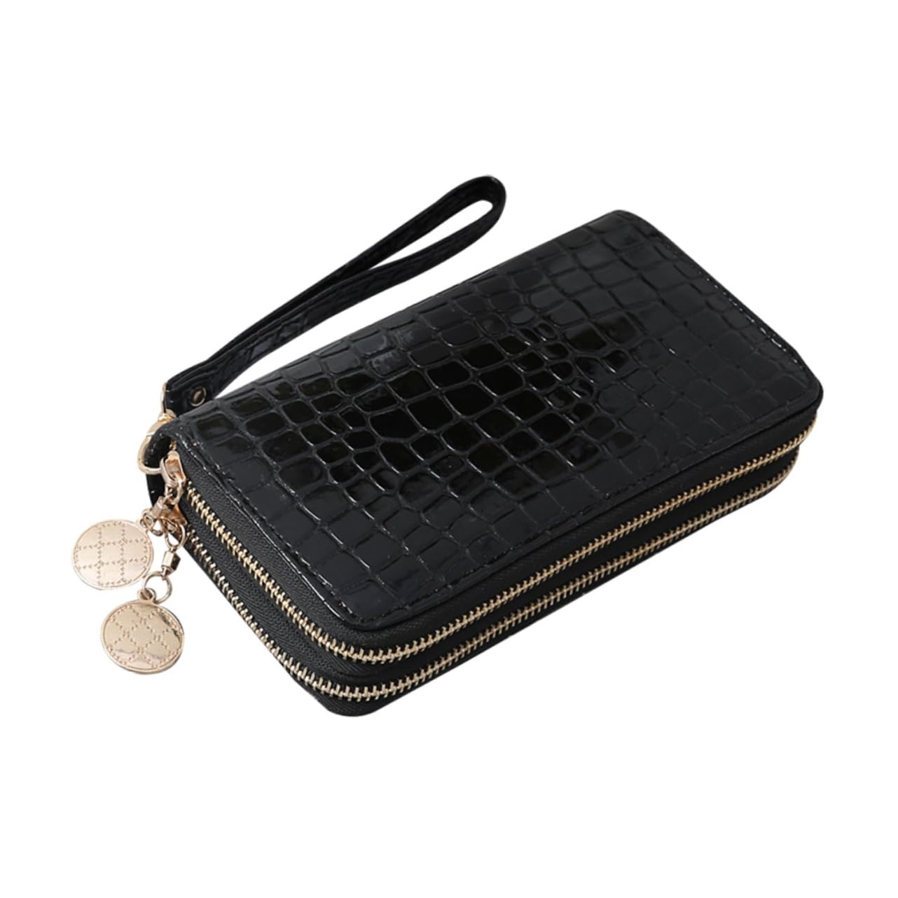 VALICLUD Cute Women's Wallet Long Zipper Patent Leather Purse for Women Cash Bags Zipper