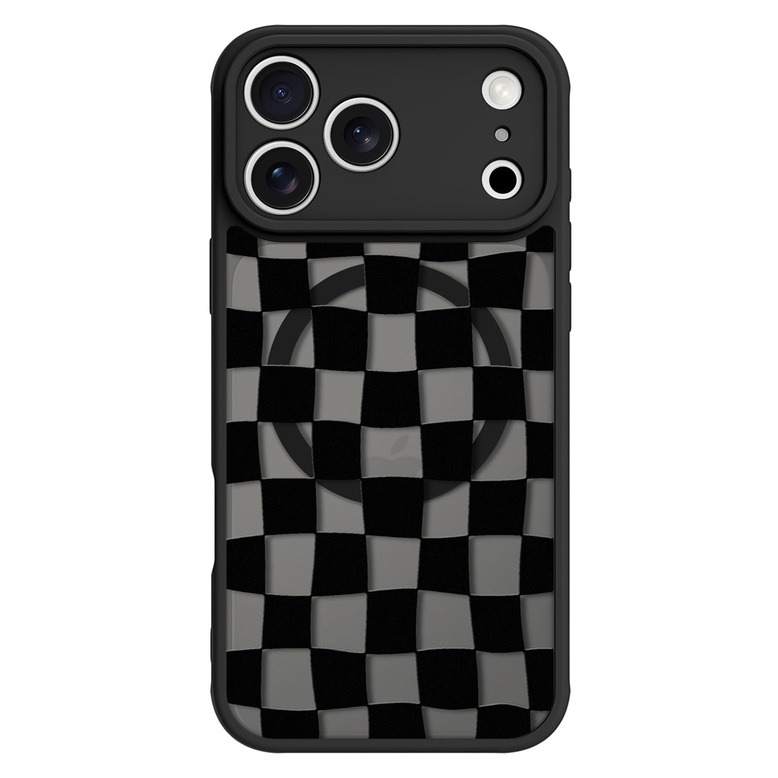 Magnetic for iPhone 17 Pro Max Case Shockproof, Black Checkered