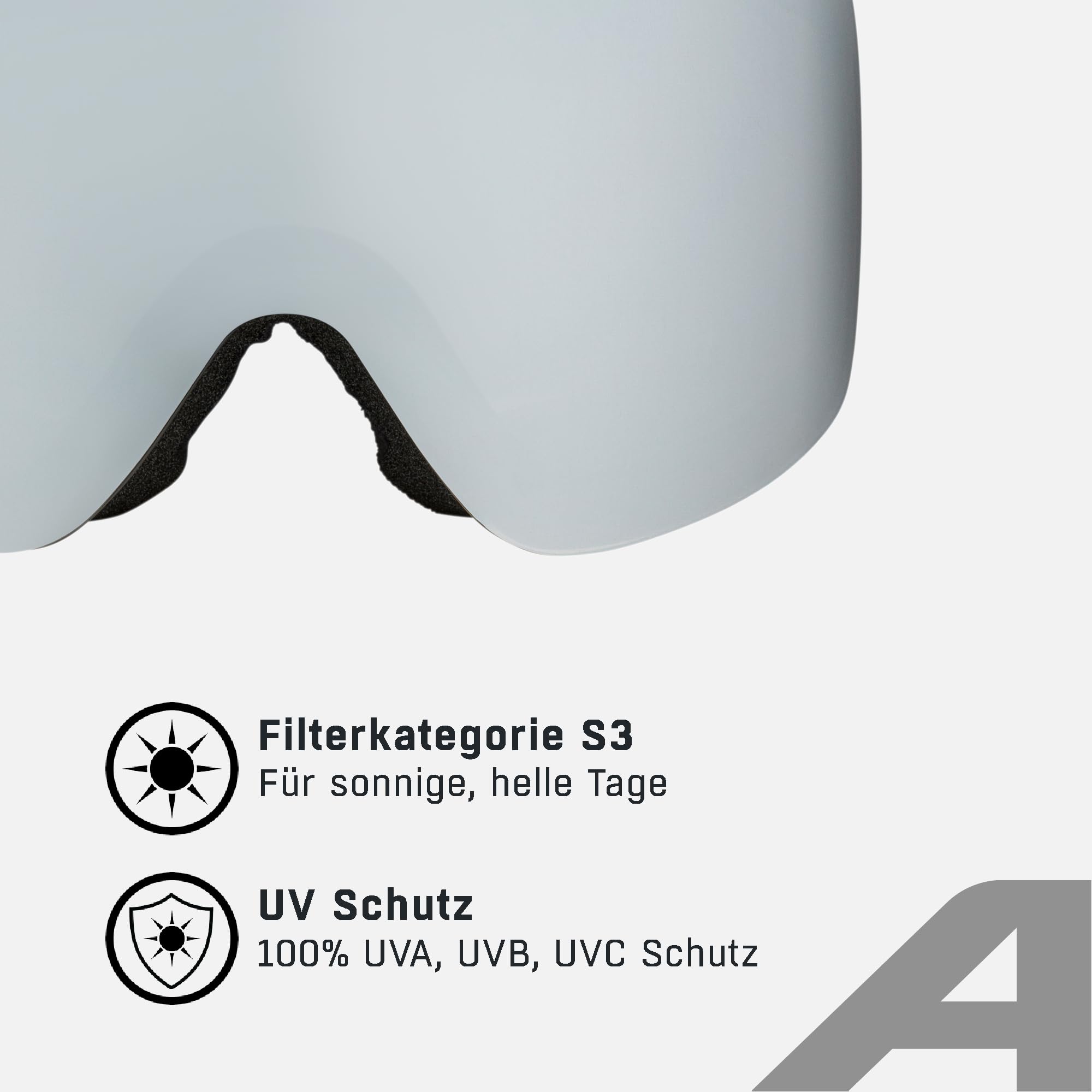 ALPINA PENKEN - verspiegelte, beschlagfreie, rahmenlose Skibrille mit 100% UV-Schutz für Erwachsene - Rahmengröße L