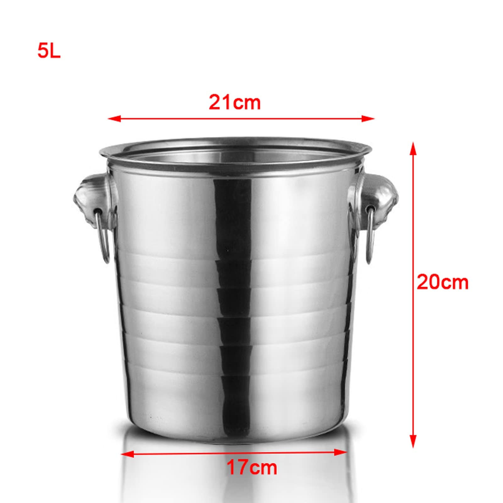 Cubos de hielo Cubo de hielo Cubo de hielo para champán con asa montada en anillo Enfriador de vino de acero inoxidable para bar de cócteles Cerveza Vino tinto Licor Bebidas Fiesta, Hielo congelado