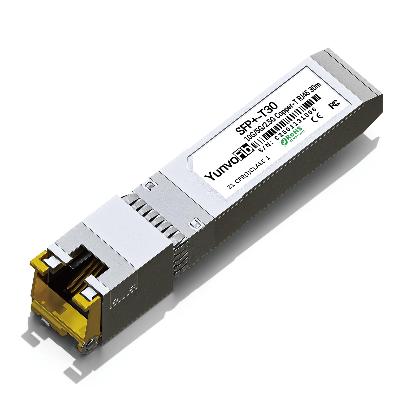 SFP+ to RJ45 10G Transceiver - 10GBASE-T SFP+ Copper 30m RJ45 Transceiver Module Support 10G/5G/2.5G, Plug and Play SFP+ Module Compatible with Cisco D-Link Mikrotik Ethernet Switch