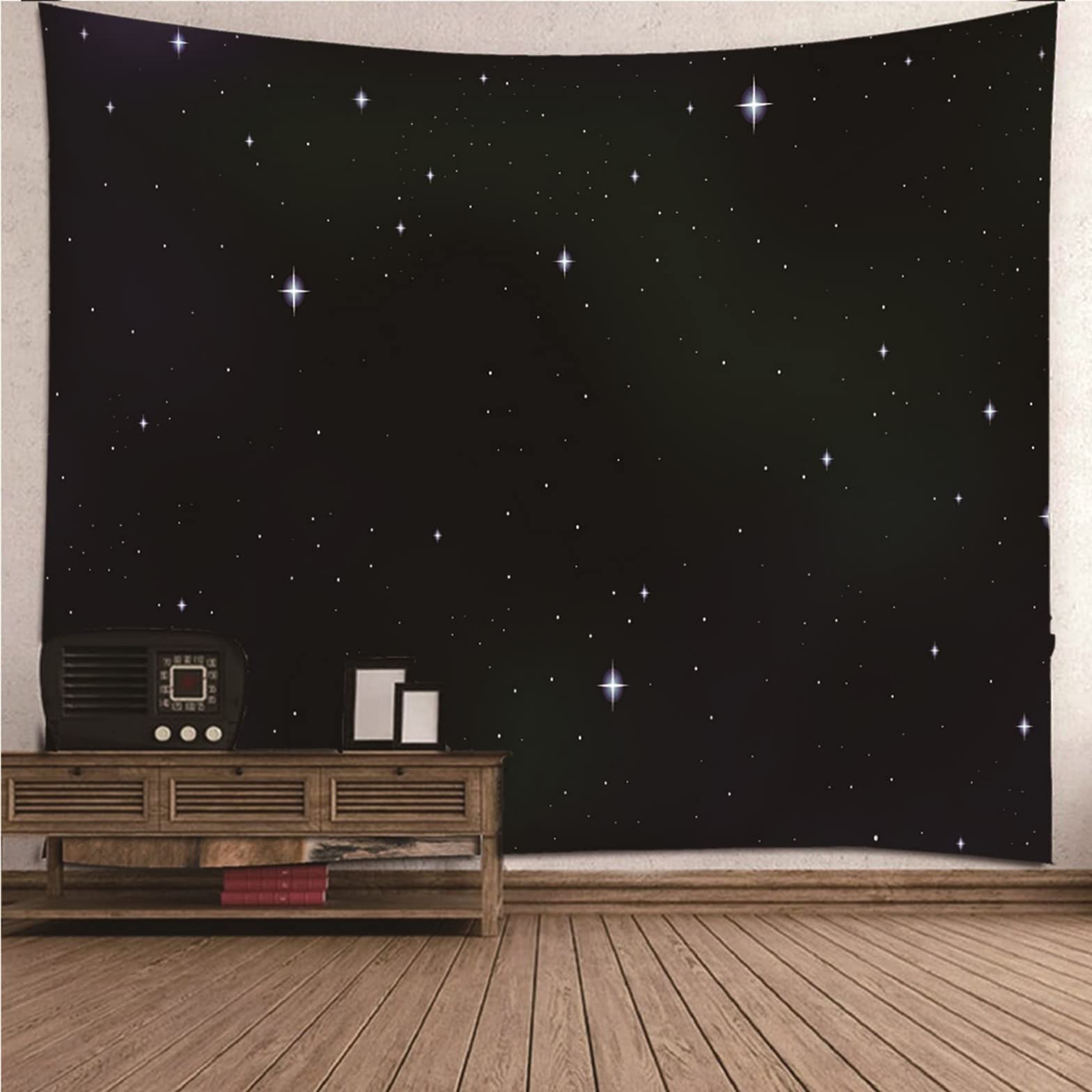Ethereval Wall Covering Soft Tapestry For Men Funny Dark Night Starry Sky Tapestries Curtains Trippy Bedroom Black Wall Hangings Fabric Decorations 150x130cm