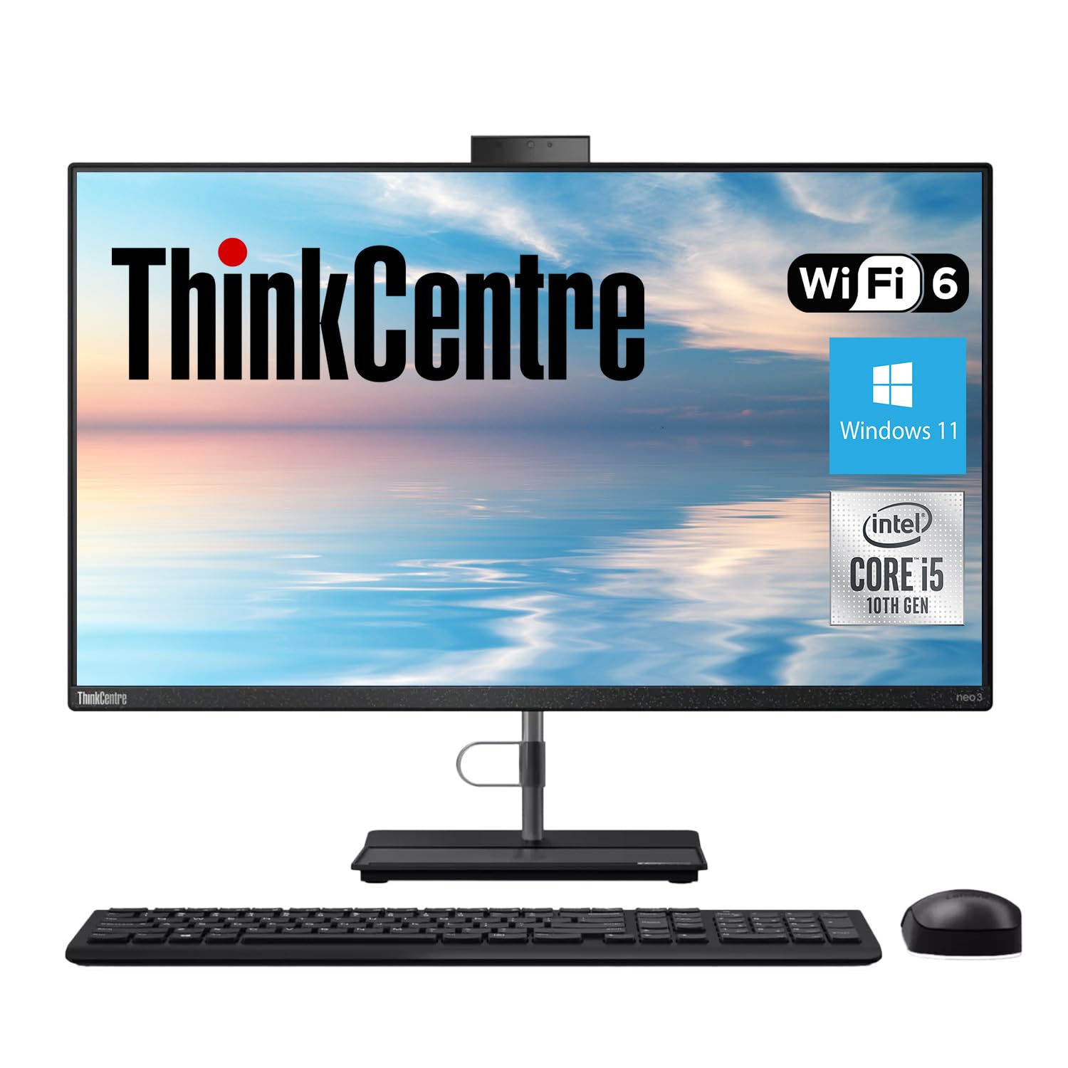 Lenovo ThinkCentre Neo 30a 23.8" FHD Business All-in-One, Intel Core i5-13420H, 32GB RAM, 2TB SSD, Wired KB & Mouse, RJ-45, HDMI, Wi-Fi 6, Webcam, Windows 11 Pro, Black