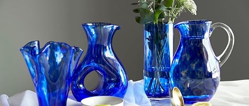 Miniatura 2 de Jarra perforada con confeti de cobalto y cerámica polaca de rosa azul