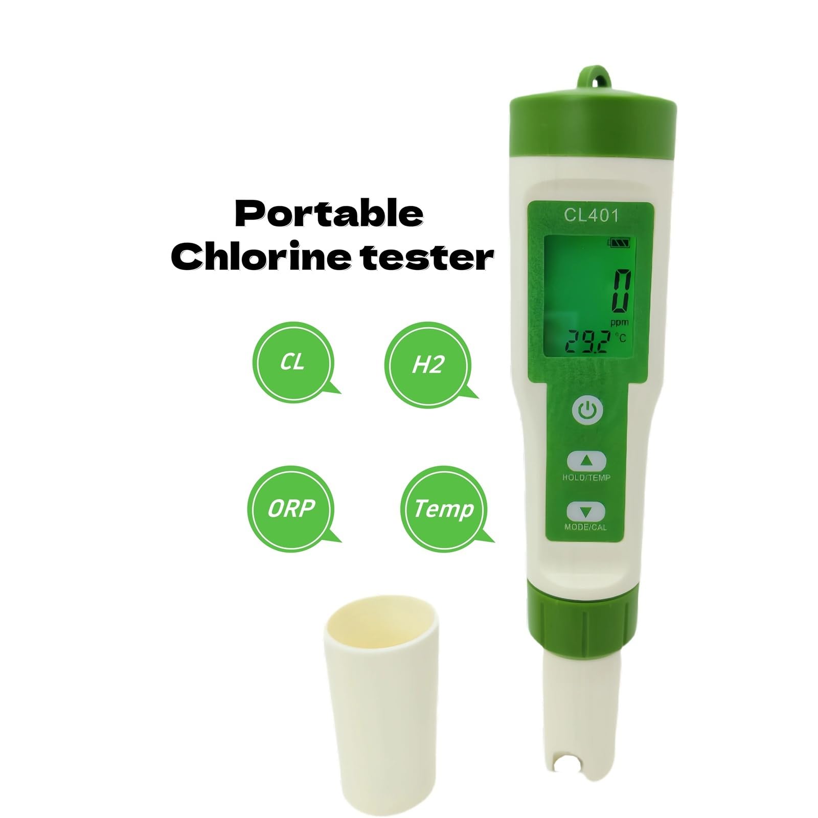 Stylo testeur de chlore libre 4 en 1, Portable, mesure du, CL H2 ORP, température, surveillance résiduel, Analyse de qualité instantanée