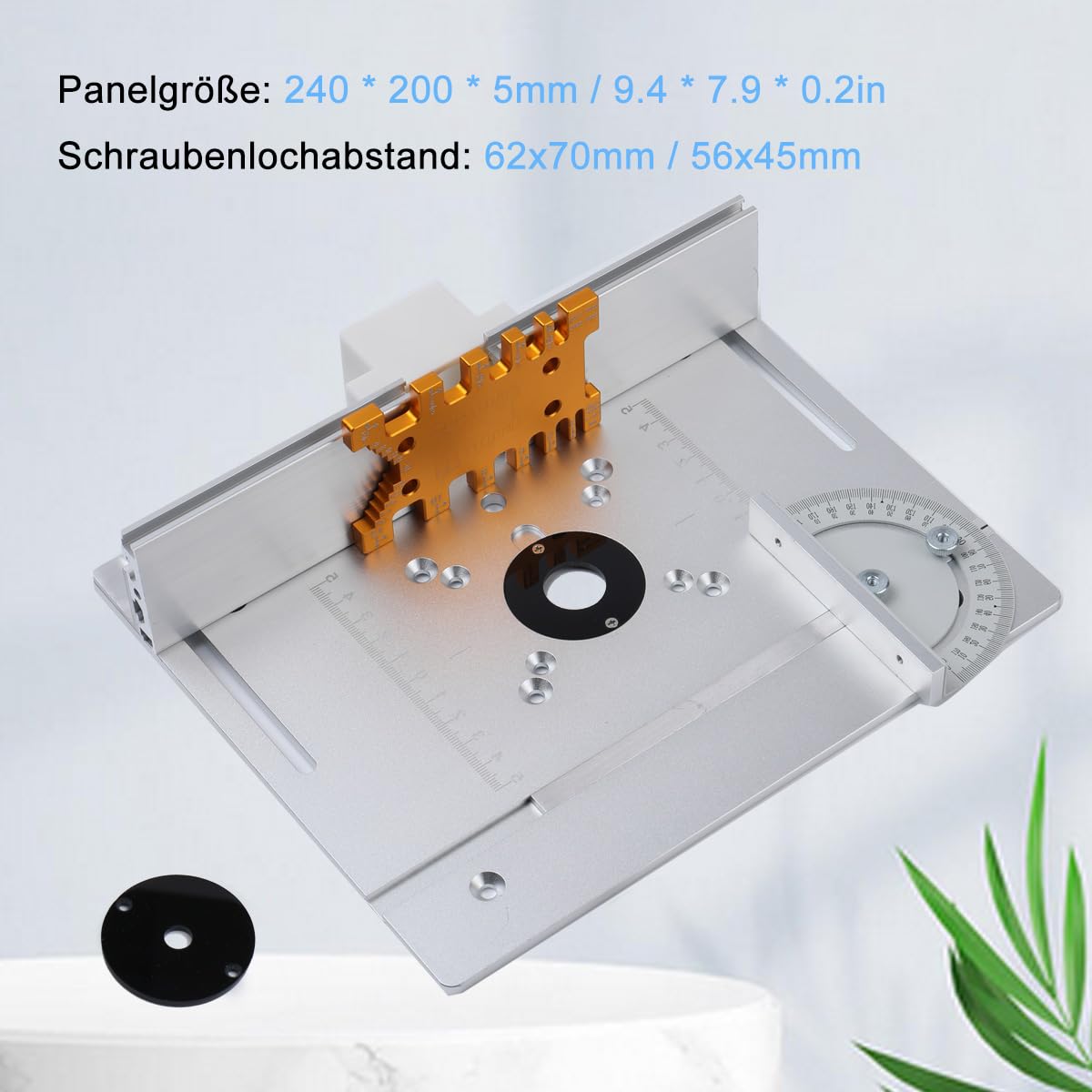 Set mit 4 Frästisch Einlegeplatte Oberfräse, Aluminium Oberfräsentisch,Frästisch Einlegeplatte HolzfräSer Einlegeplatte Werkzeug,Aluminiumlegierung für Oberfräse Tischfräse