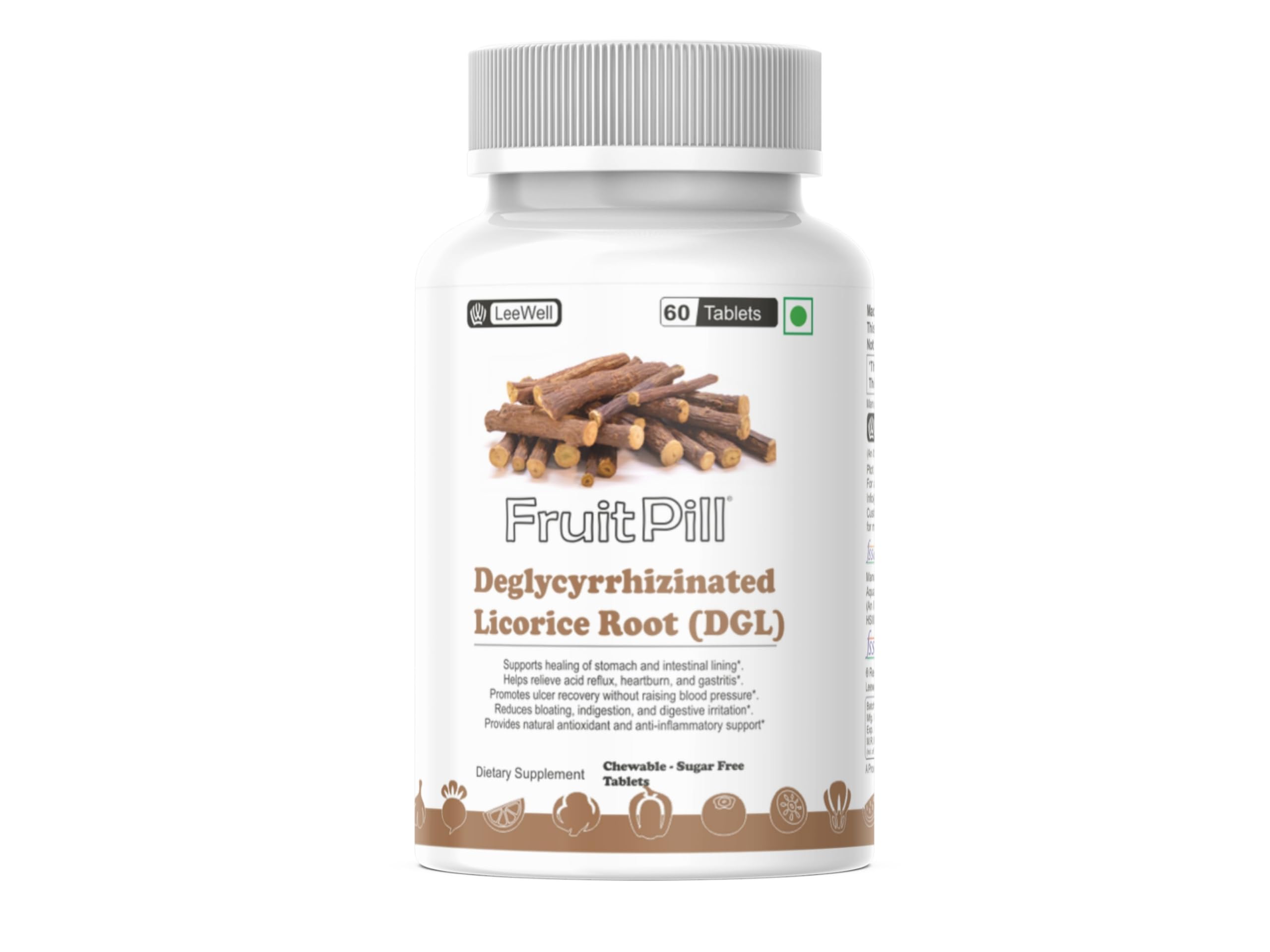 FruitPill Deglycyrrhizinated Licorice Root (DGL) | 60 Chewable Tablets, Sugar-Free-picture-10