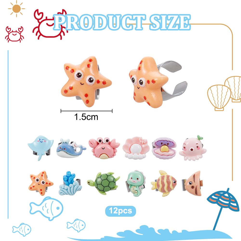 OLYCRAFT 12Pcs Sea Animals Stethoscope Charms 15mm Resin Stethoscopes Tag Animal Pendant ID Name Tag Charm Stethoscope Charms Stethoscopes Accessories for Doctor Nurse Medical Assistant - Image 2