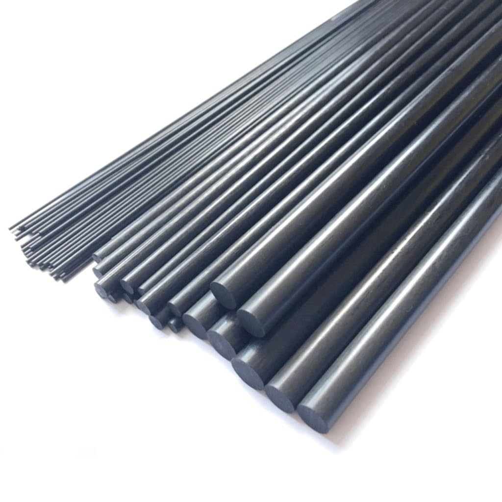 2 szt. Pręt z włókna węglowego o długości 1000 mm i średnicy 6 mm-12,7 mm, okrągłe, pełne pręty(7x1000mm 2pcs)