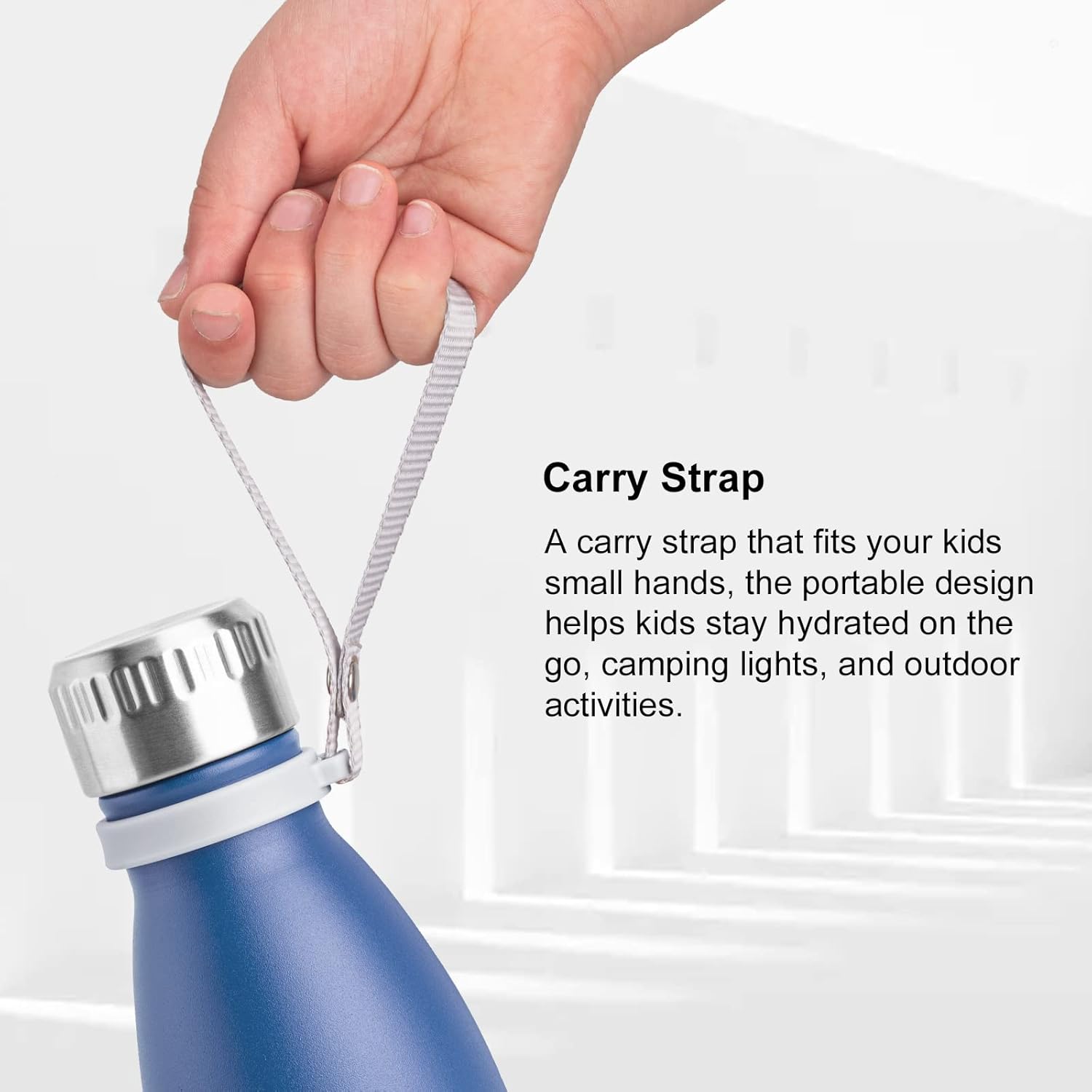 koodee Small Water Bottle 9 oz Stainless Steel Insulated Water Bottle Double Wall Vacuum Leak Proof Cola Shape Metal Sports Water Bottles (Royal Blue) - Image 6