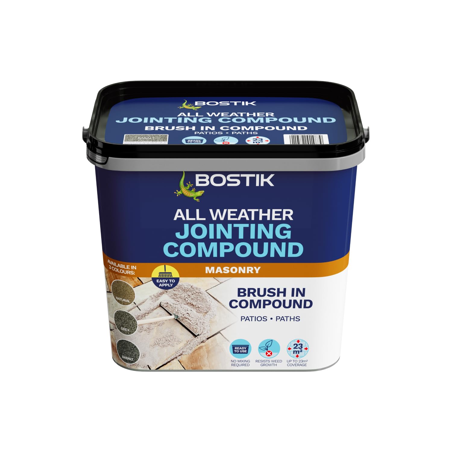 Bostik All Weather Jointing Compound 15kg - Basalt - Ready to use - For Paths and Patio Joints - Sets Hard and Resists Weed Growth