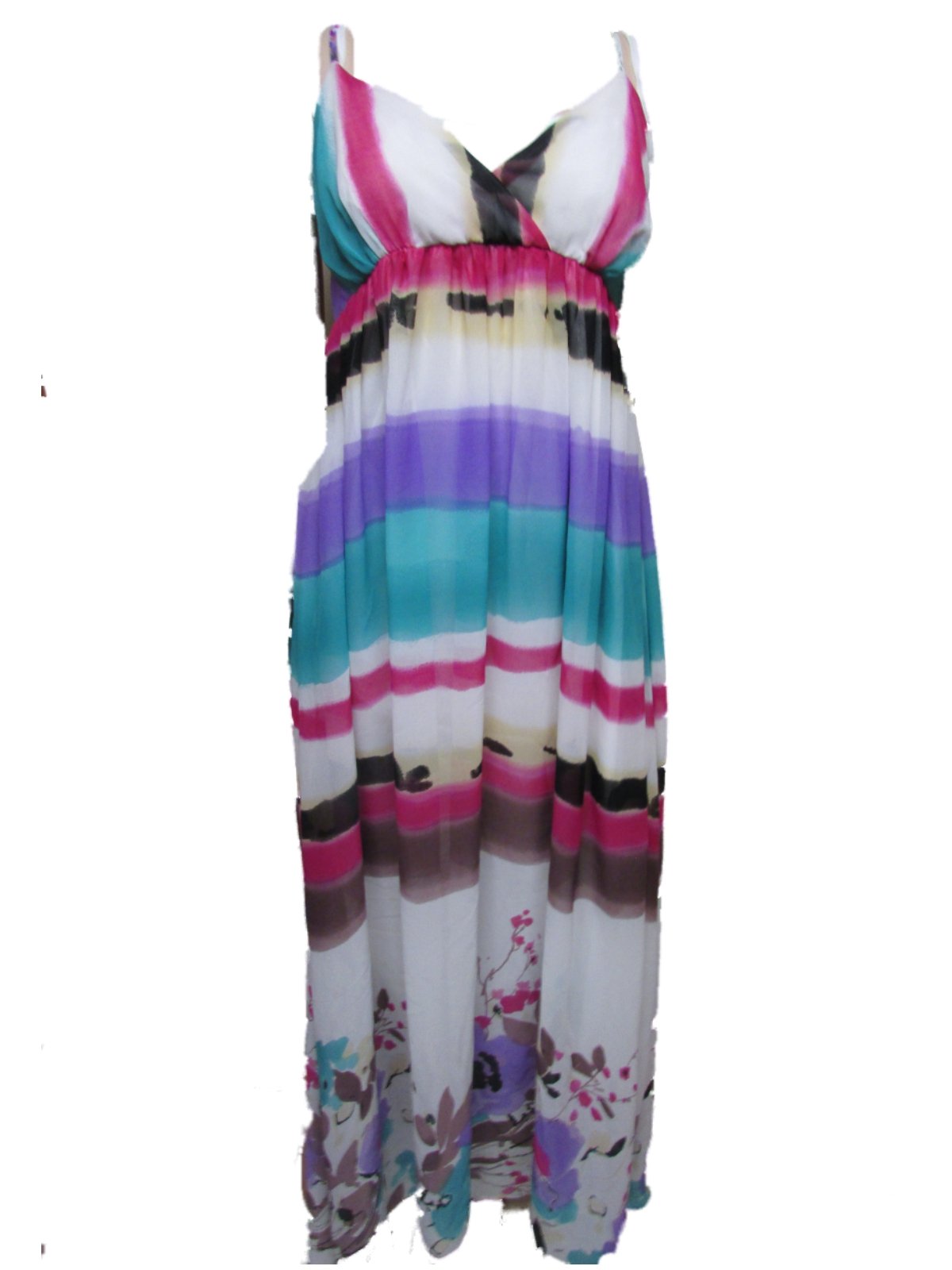 Cecico Women's Maxi Dress Watercolor Large Multi Color