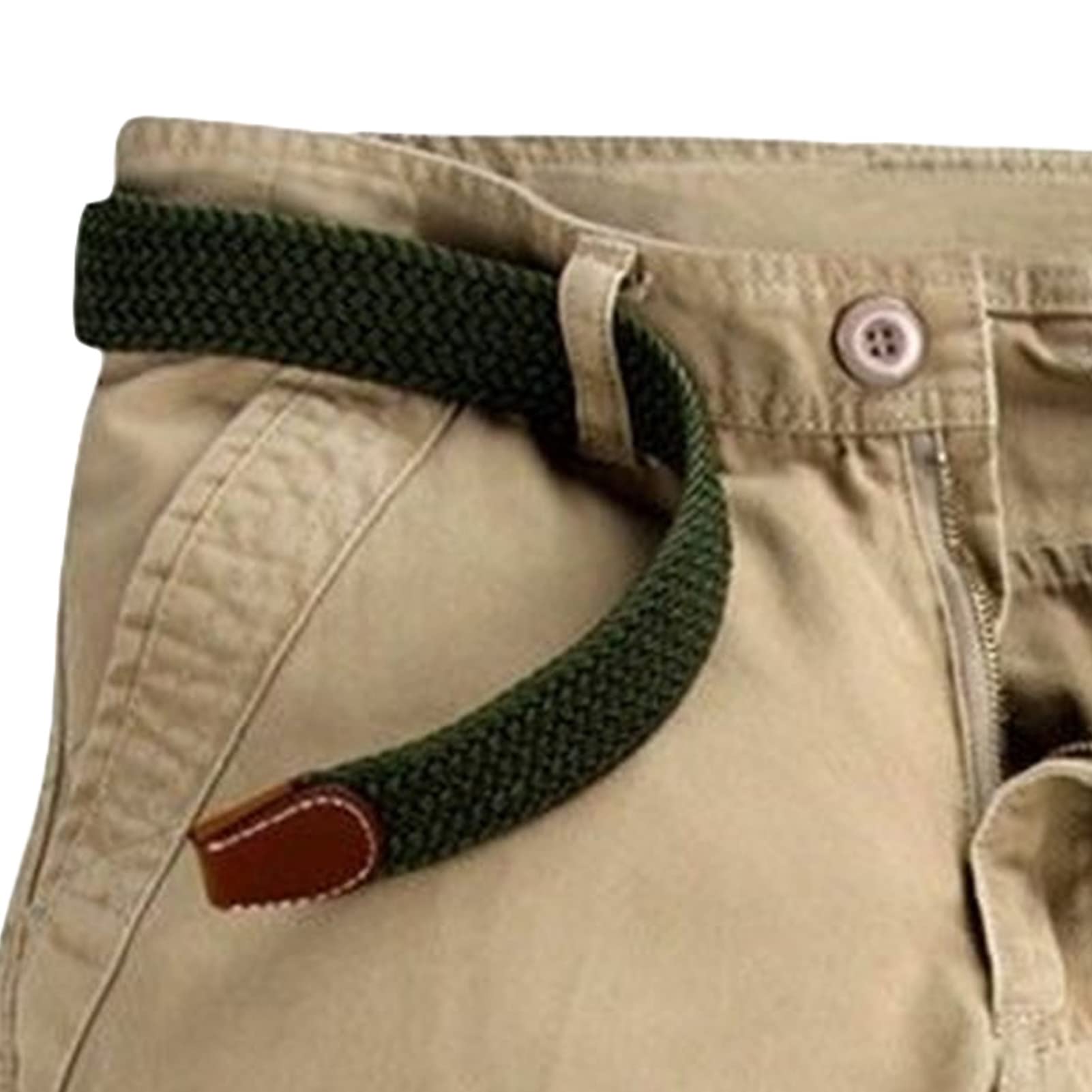 Maiyifu-GJ Men's Lightweight Multi Pocket Shorts Relaxed Fit Outdoor Cargo Short Casual Cotton Hiking Military Short Pant (Khaki,30)