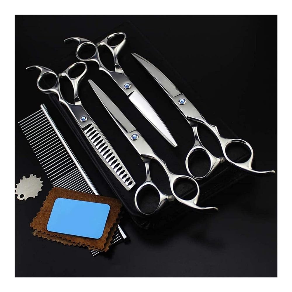 Ciseaux de toilettage, Ciseaux courbés, Kit d'outils de coupe de ciseaux courbés, adapté à la coupe des poils d'animaux