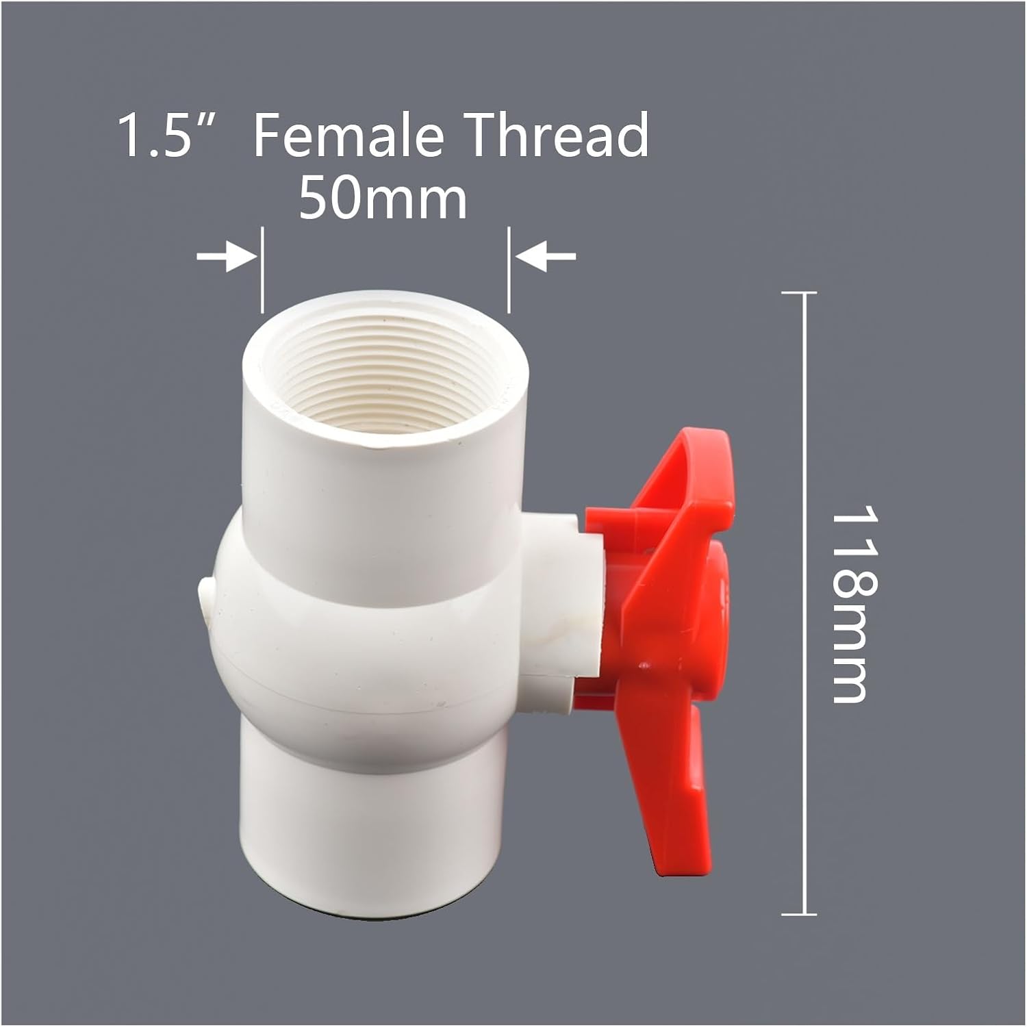 Garden Home 1pc 1/2 "~1.5" Thread and Socket Type Grey PVC Ball Valve Garden Irrigation Fittings Aquarium Fish Tank Switch Ball Valve Water Pipe Fittings (Color : I)