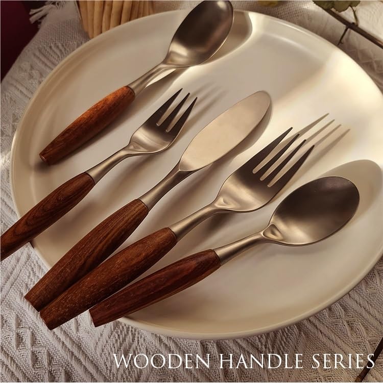 Set Cubiertos Cocina 5 Piezas Acero Inox y Madera miniatura 7
