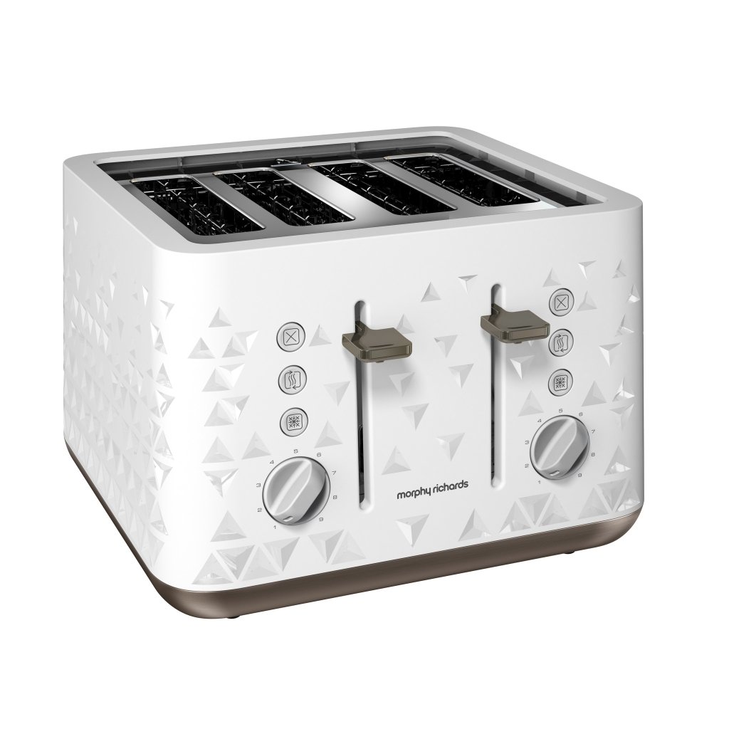 Morphy Richards 248102 Prism Four-Slice Toaster - White"Min 1 year manufacturer warranty"