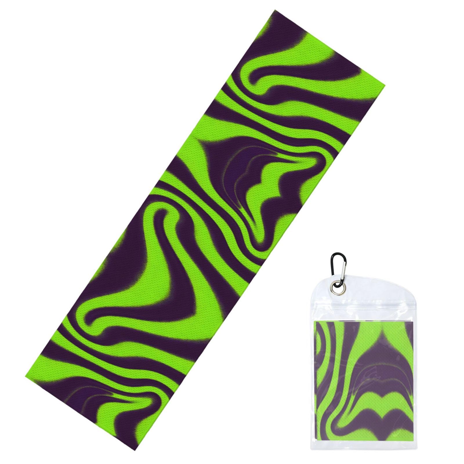DUYIOKH Lime Purple Twist Print Cooling Towel, Portable Towel for Gym Workout Golf Beach World Cup Sports Hot Weather