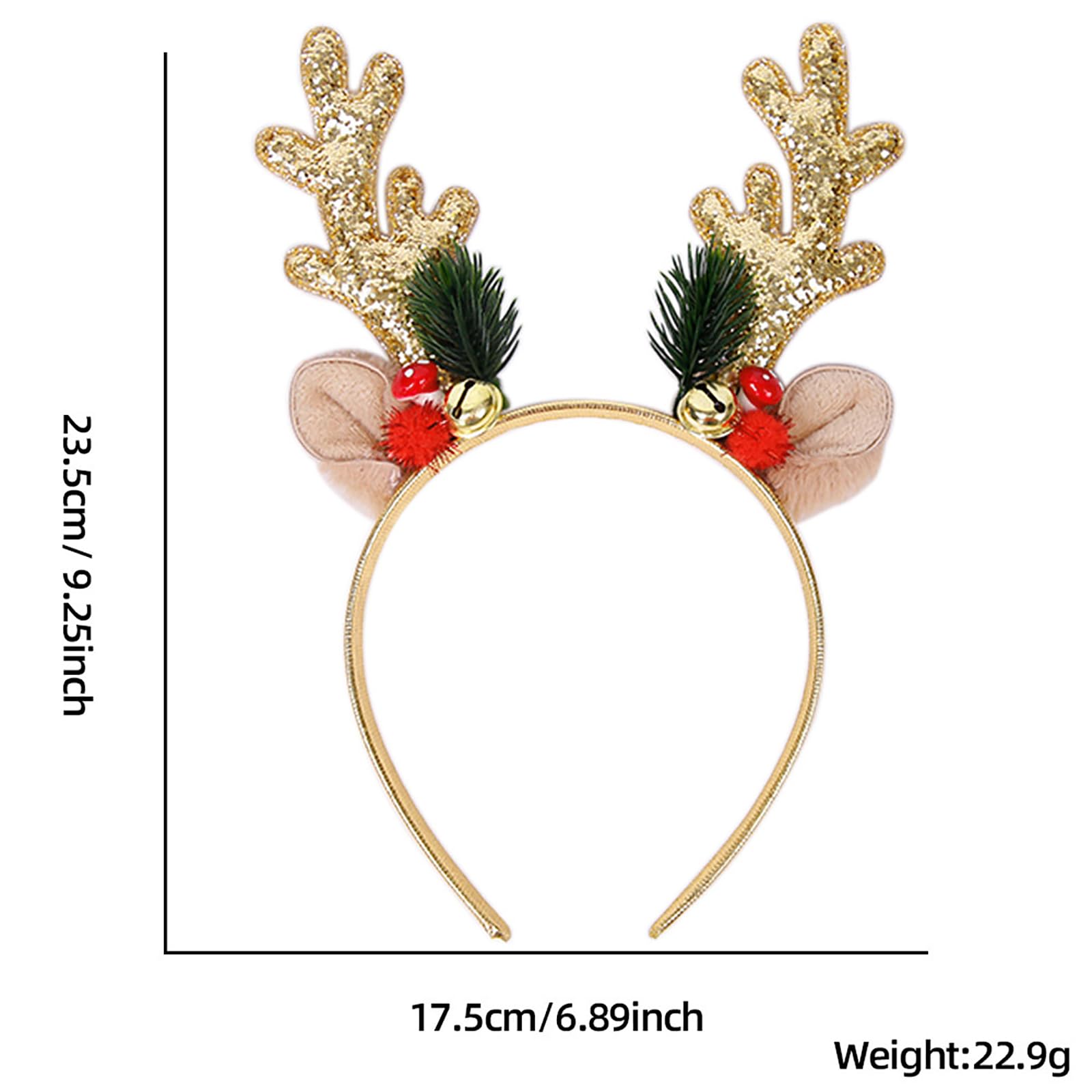 Soochat Christmas Reindeer Headbands Glitter Elk Antlers Headbands Holiday Hair Bands for Women girl Costume Accessory