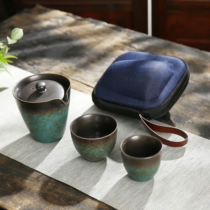eseceramic zestaw do herbaty czajniczek gaiwan z 3 filiżankami a zestawy do herbaty przenośny podróżny zestaw do herbaty do picia