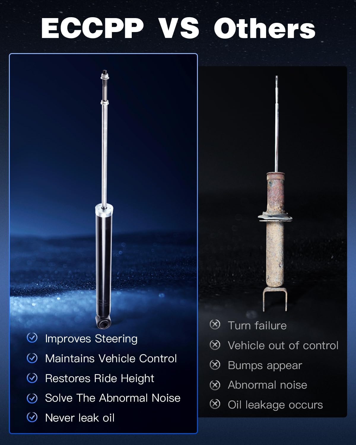 ECCPP shock Struts shock absorbers for 2000-2005 for Toyota Echo shock Struts for 343295 333258 Front and Rear shocks