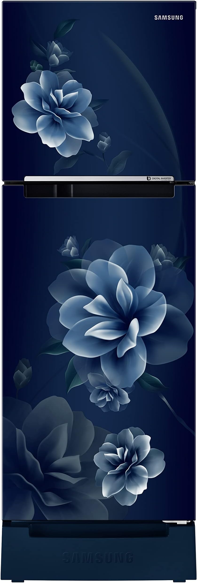 Samsung 236L 2 Star Inverter Frost-Free Double Door Refrigerator Appliance (RT28C3122CU/HL,Camellia Blue), Base Stand Drawer
