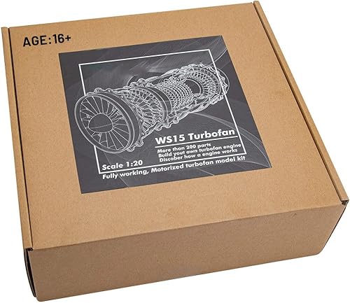 Miniatura 7 de Luminda Kit de motor turbofan de avión que funciona, 120 WS-15 Kit de construcción de motor de terror de bricolaje, tecnología ciencia física,