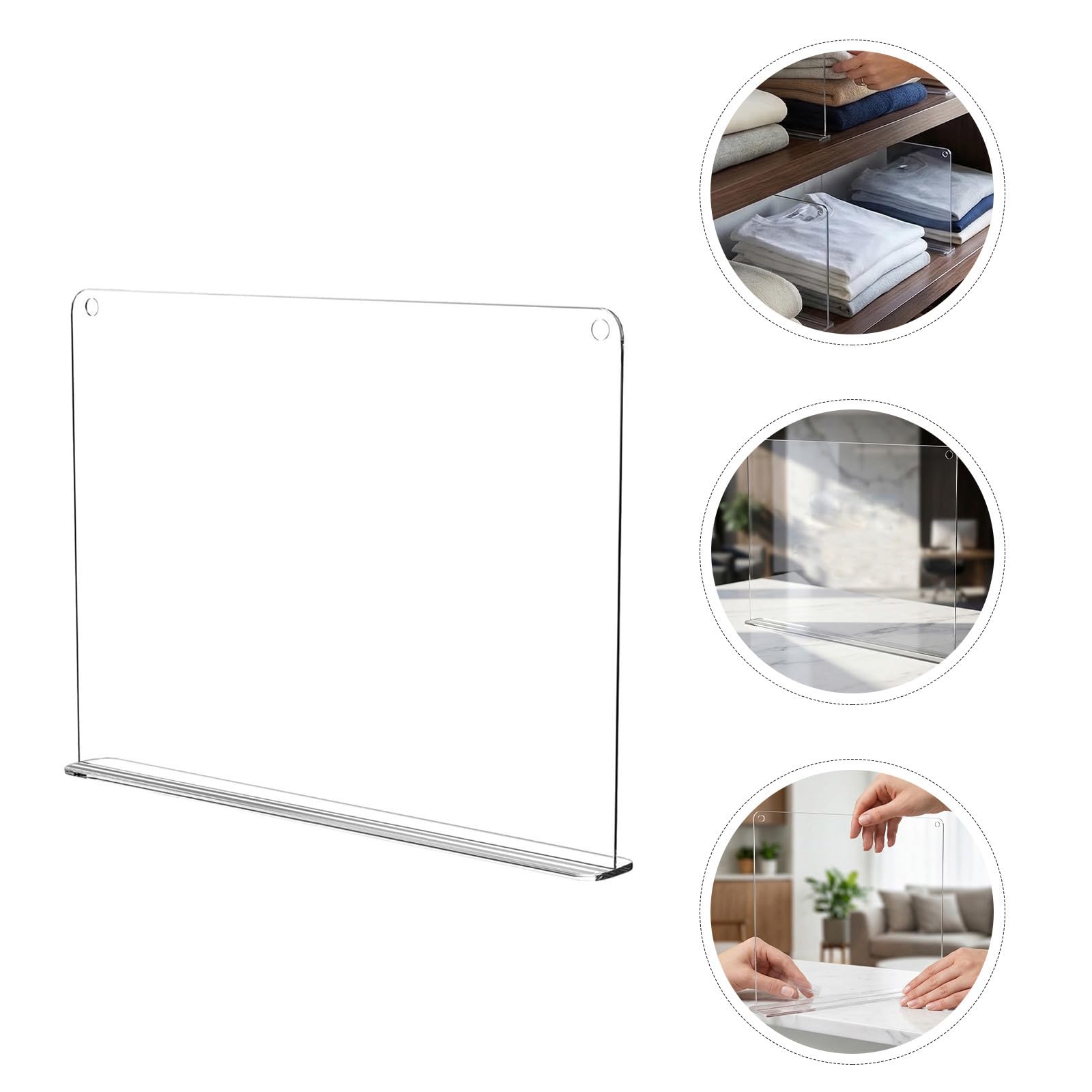 Angoily Separadores Transparentes de Acrílico para Armario 4 Piezas con Cinta Adhesiva, Organizadores Multifuncionales para Estantes en Hogar y Closets, Instalación Sencilla