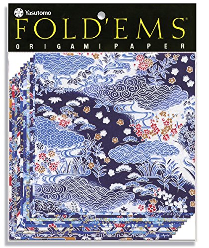 Papier origami bleu yuzen Yasutomo pack de 10 feuilles japonaises