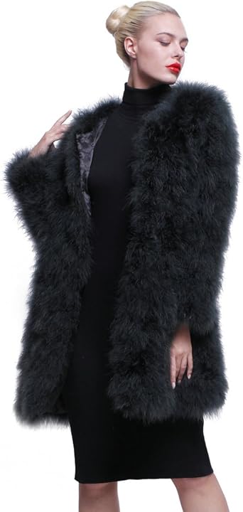 faux ostrich feather jacket