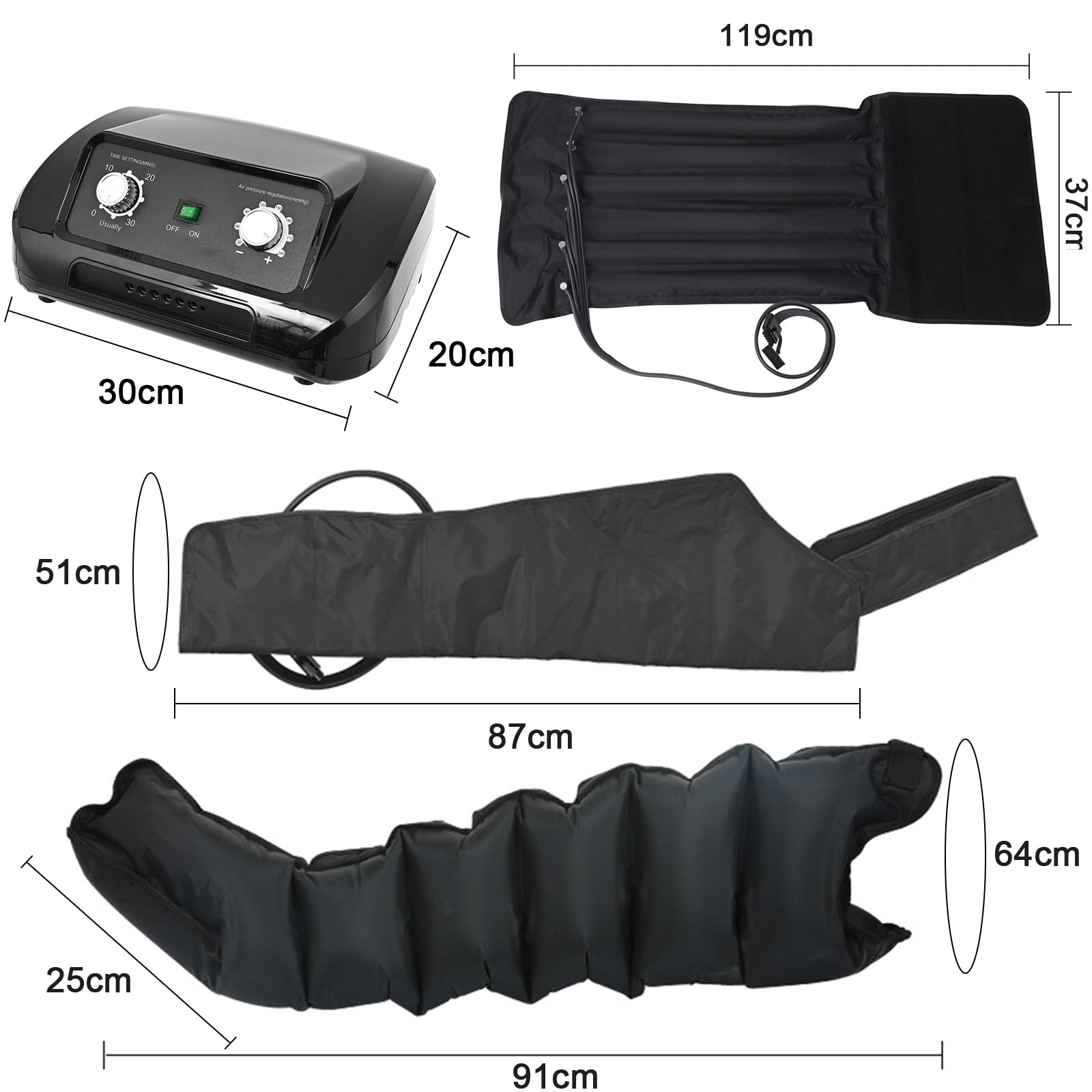 Bottes De Pressotherapie Jambes Et Ventre Et Bras | Pressothérapie 6 Chambres | Botte Pressothérapie Drainage Lymphatique Jambes Professionnel, Appareil À Compression Massage Jambe Circulation