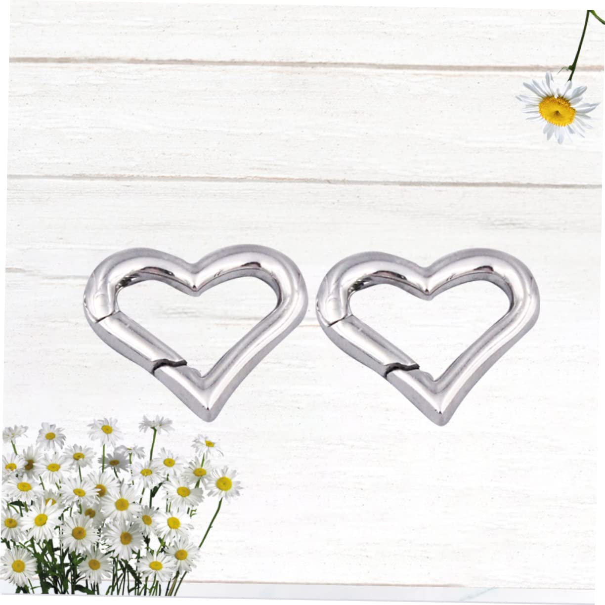 Gadpiparty 3 Set Chiusure Forma Cuore Acciaio Inossidabile Moschettone Multifunzionale Per Outdoor Attività E Alpinismo Resistente E Leggero 2 Pezzi*3