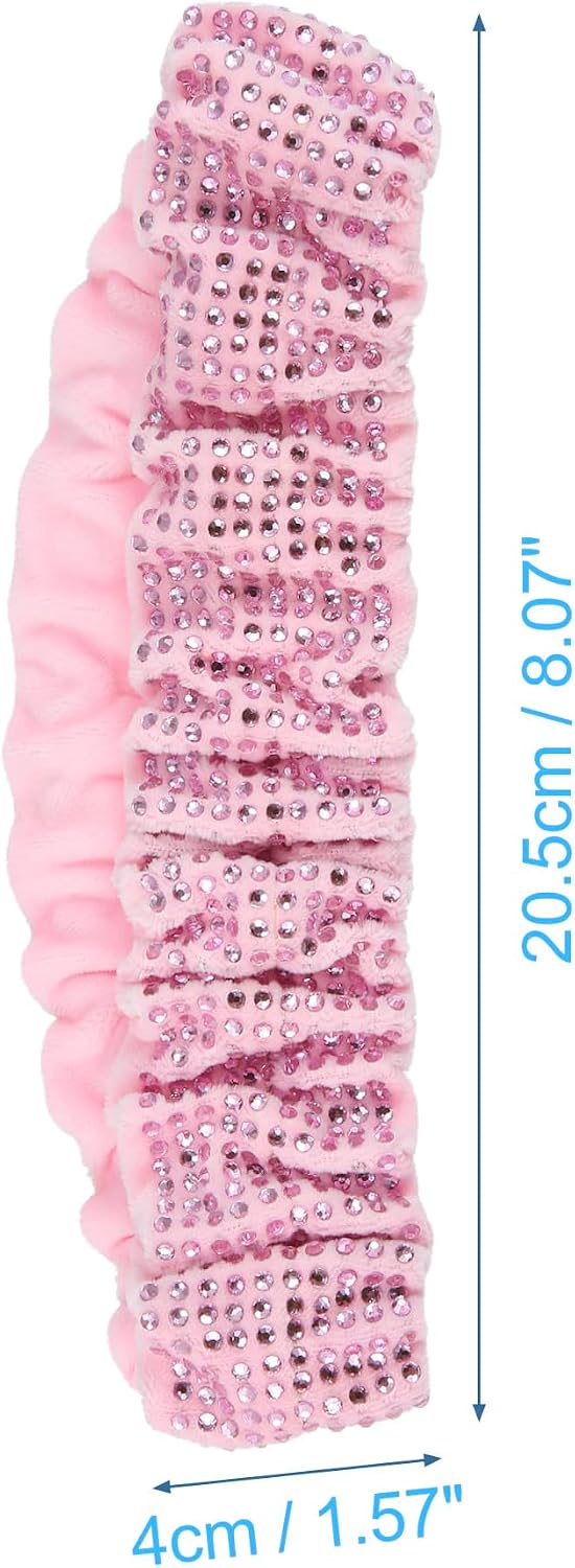Bling Car Rearview Mirror Cover, Women's Full Drill Head Pillow Cover, Crystal Rhinestone Bling Car Interior Accessories for Women Universal Fit - Pink