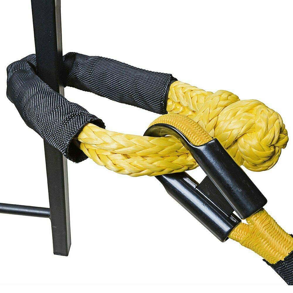 Cninba13 1 Pair Synthetic Shackle Towing Rope (3800 Lbs Breaking Strength) with Protective Sleeve Accessaries For Truck, Off-Road, Yellow