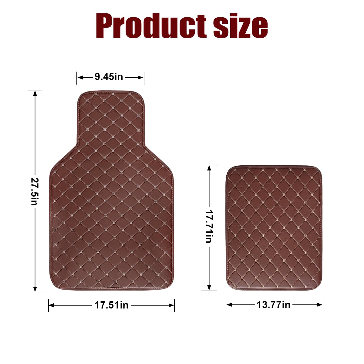 AUCELI Car Floor Mats 4pcs Carpet Floor Mat Set Luxury Faux Leather Fit All Weather Universal Fit Car — view 2