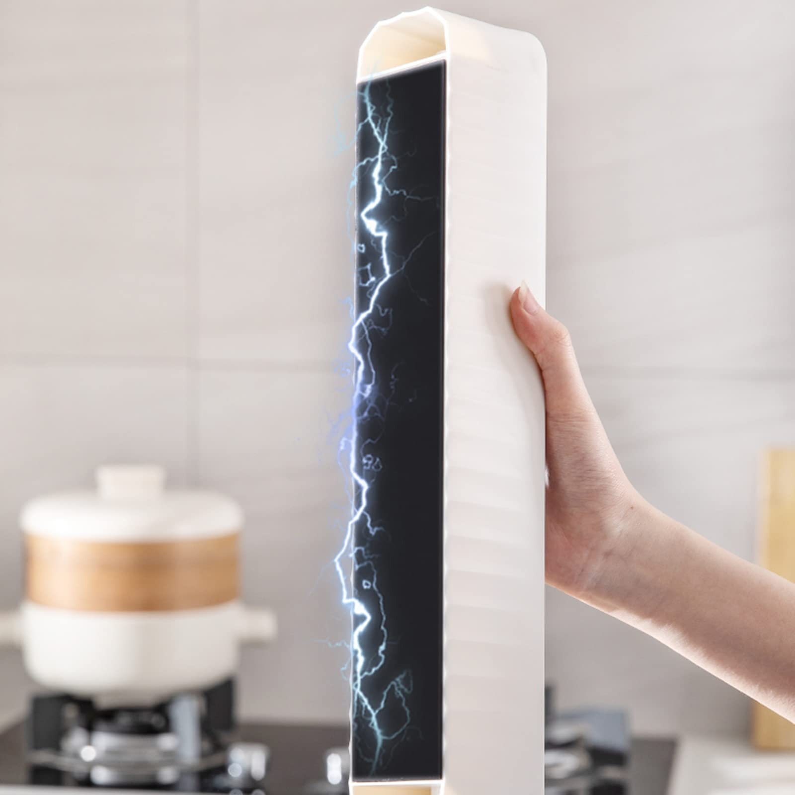 Dispensador de film transparente, dispensador de alimentos, dispensador de film transparente con cortador para cajón de cocina, se puede colgar y se adapta fácilmente al corte del cajón (negro)
